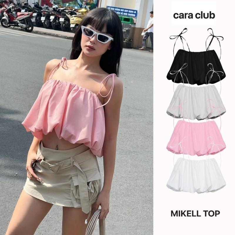 CARA Áo croptop hai dây form rộng Mikell dáng bí đơn giản dễ thương