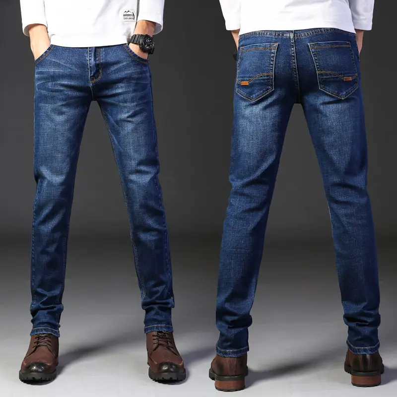 Summer Thin Stretch Men's Jeans Men's Straight Loose Large Size Denim Trousers Men's Casual Work Pants Menswear Lingerie