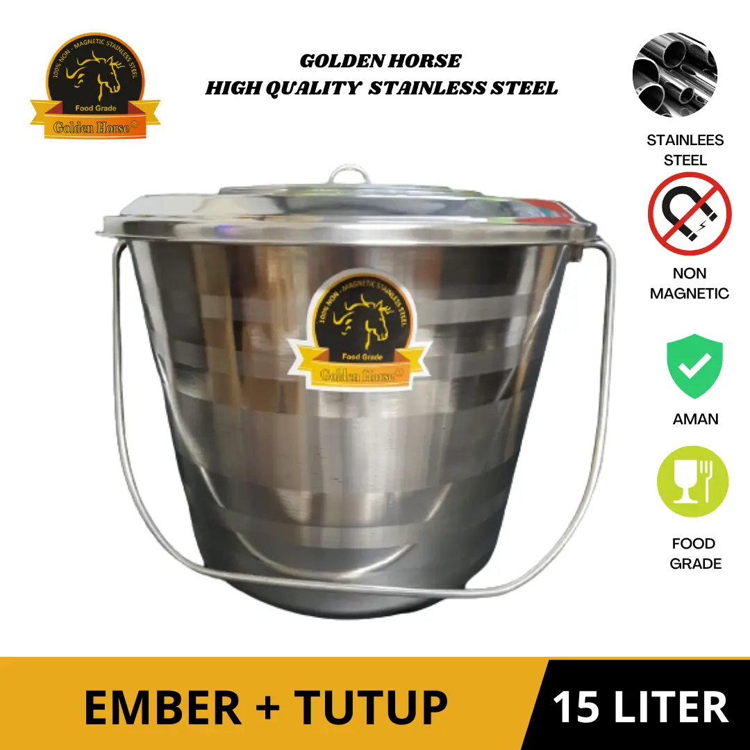 ember + tutup stainless golden horse 15 LT