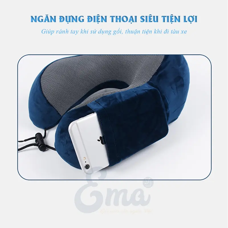 Gối kê cổ chữ U cao su non Ema thiết kế công thái học dành cho người lớn chống đau mỏi và ngăn ngừa thoái hóa cổ thích hợp cho dân văn phòng và du lịch 4