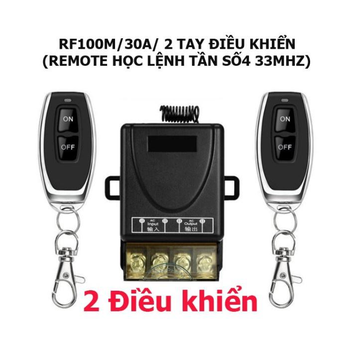 Công tắc điều khiển từ xa 100m /3000W/ 220V 2 tay điều khiển, bật tắt máy bơm nước, máy rửa xe, RF433
