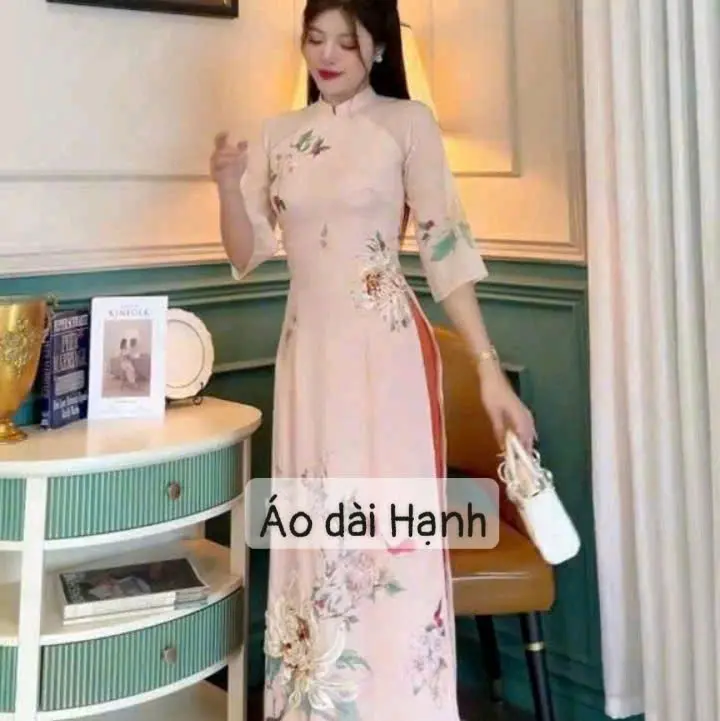 áo dài tơ 4 tà y hình- áo dài hạnh