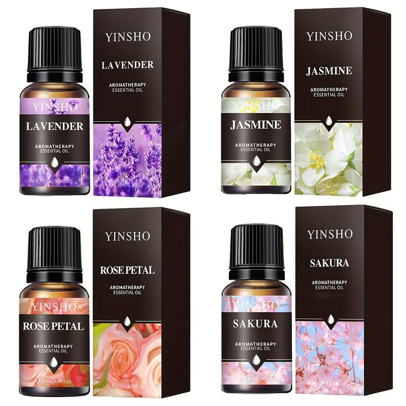 Product Introduction of Yinsho Aromatherapy Essential Oil Kit-0.34 Oz Pure Rose, Lavender, Jasmine Flower, and 0.34 Oz Natural Spring Rose Mint Mixture, Suitable for Massage, Skin Care, Relaxation-Body, Face, Hair, Eyelash Care Body Care Comfort Cosmetic 7