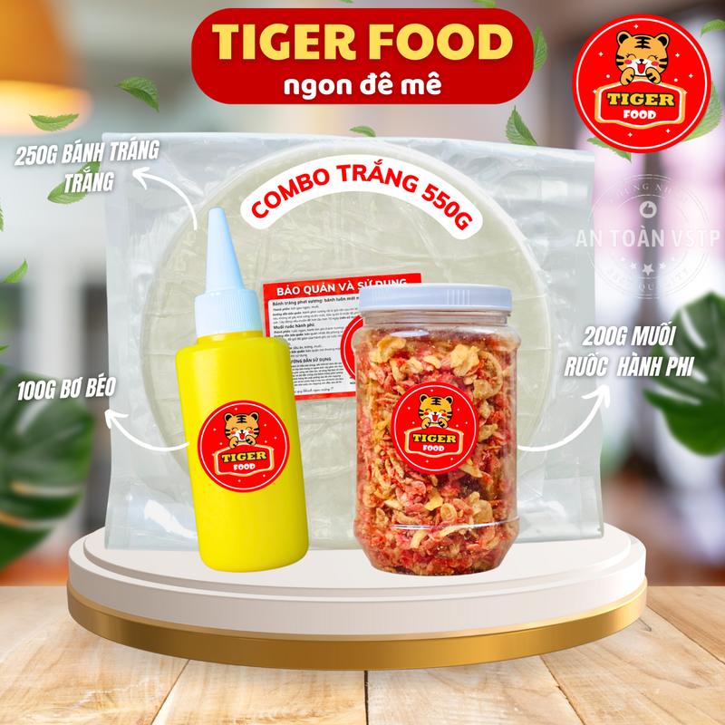 Bánh Tráng Phơi Sương COMBO + Muối Tôm Hành Phi + Túi bơ béo SIÊU NGON ĂN LÀ MÊ - TIGER FOOD Ăn Vặt