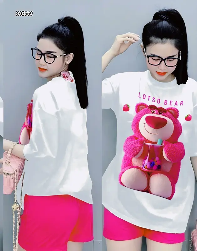 Đồ bộ Gấu Dâu Lotso Dễ Thương Cho Bé Gái 1