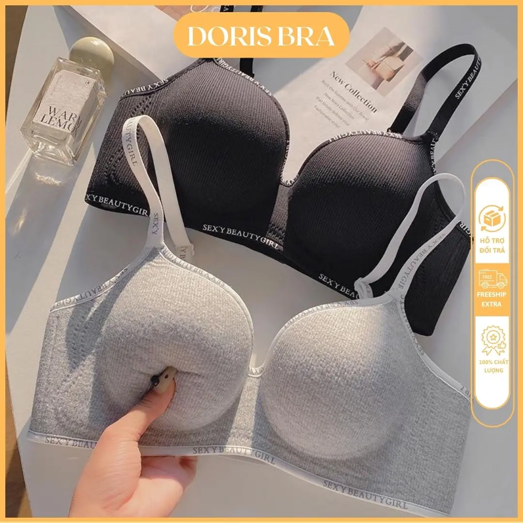 [Mua 2 Tặng quà]Áo lót nữ DORIS, áo lót AL420 nâng ngực đầy đặn 3CM, đệm mút chất su non mềm mịn không gọng cao cấp, bề ngoài phủ chất cotton gân tăm.