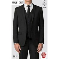 Gambar Code Male Paket Jas 3in1 Dapat 3 Produk Jas Celana Rompi Pria Hitam Slim Fit - jas+celana+rompi, L+32+L dari Code Male Kota Administrasi Jakarta Timur 1 Tokopedia