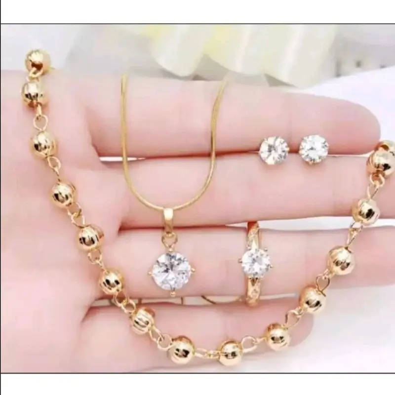 SET PERHIASAN WANITA DEWASA XUPING ANTI KARAT LAPIS EMAS 24K 0