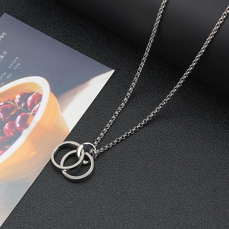 Product Introduction of Minority Fashion Ring Necklace Men's Ins Necklace Extended Sweater Chain Necklace Sweater Chain Long 20