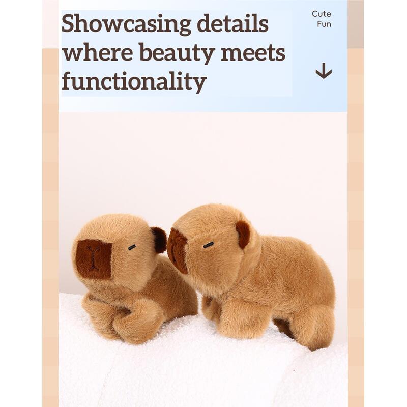 Product Introduction of inch Capybara Plush Doll - Adorable Snap Ring Design, Soft Cuddly Toys for Boys Girls Age 2 3 4 5 6 7 8 Years Old Christmas Birthday Present 13