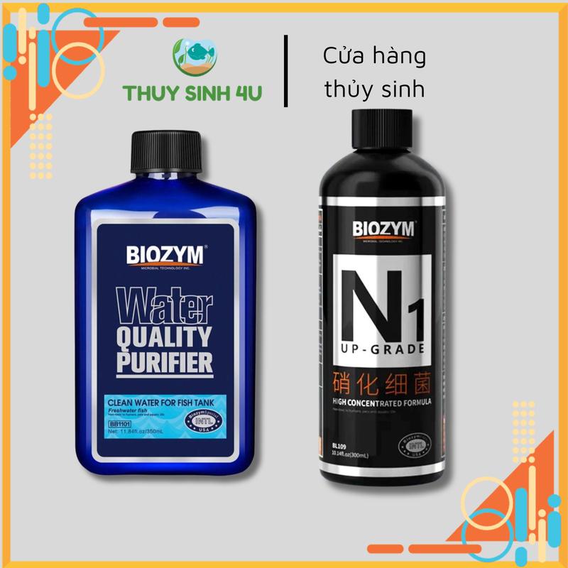  Vi sinh Biozym N1 và Biozym Quality Purifier làm trong nước bể cá 
