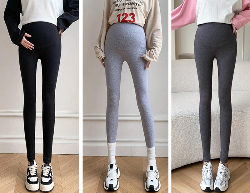  Young Mom | Quần legging bầu Quảng Châu LG245 cạp cao có dây chun điều chỉnh có 3 màu Đen Xám đậm và Xám nhạt Thai sản Thai kỳ Thoải mái Váy Bầu Voi Đầm Bầu 