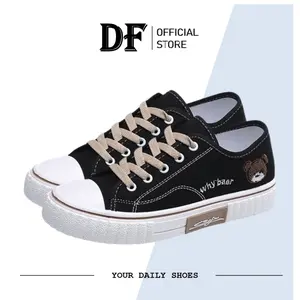 DUNIA FASHION - DF 497 Sepatu Wanita Sneakers Tali Kanvas Model Terbaru Trendy dan Elegan