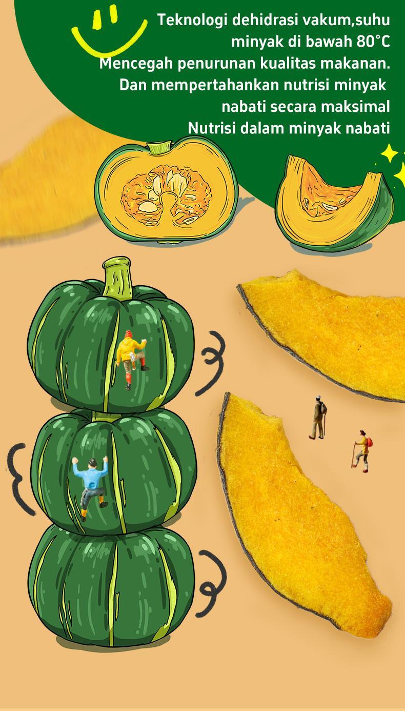 【Luckymore】HALAL Keripik Labu Renyah 62gr, Keripik Sayur, Labu Krispy, Cemilan Sehat, Keripik Sayur Labu Cemilan Rendah Kalori Camilan Manis Food Snack Bayi