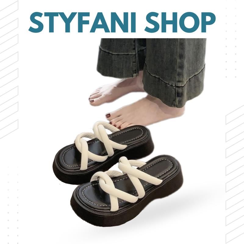 Dép Nữ Bánh mì nữ quai xoắn chéo đế cao 4cm kiểu ulzzang MẪU mới