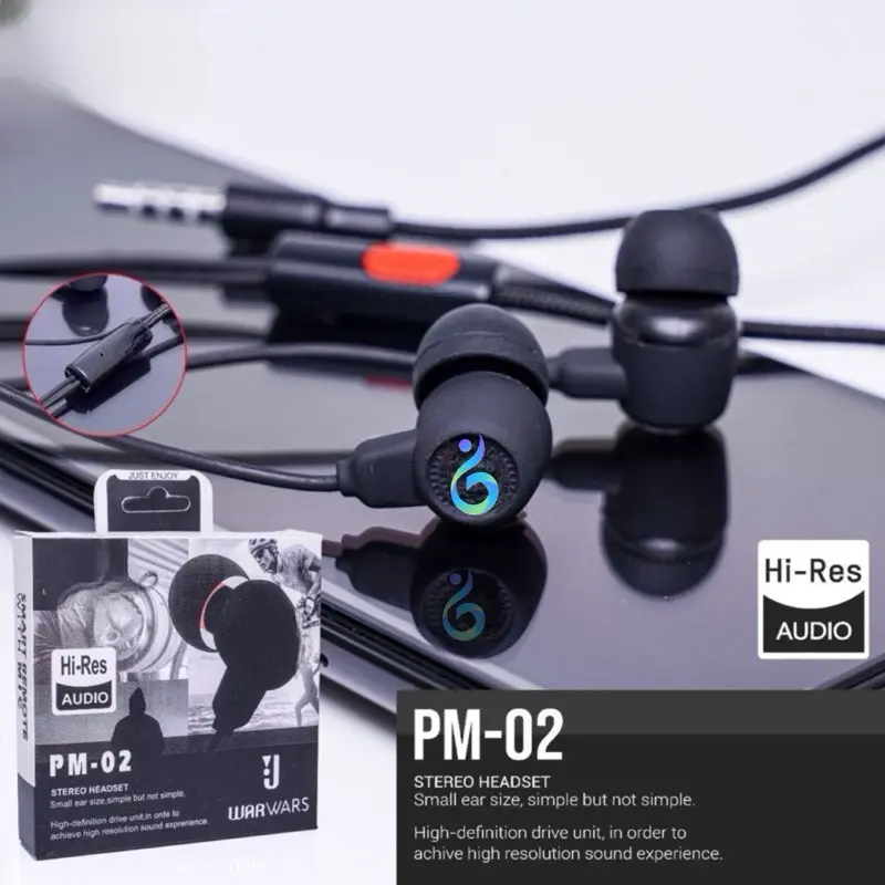 Earphone Headset BIG BASS PM-02 SUPER BASS SUARA JERNIH Earphone stereo handsfree henset earphone earplug 5