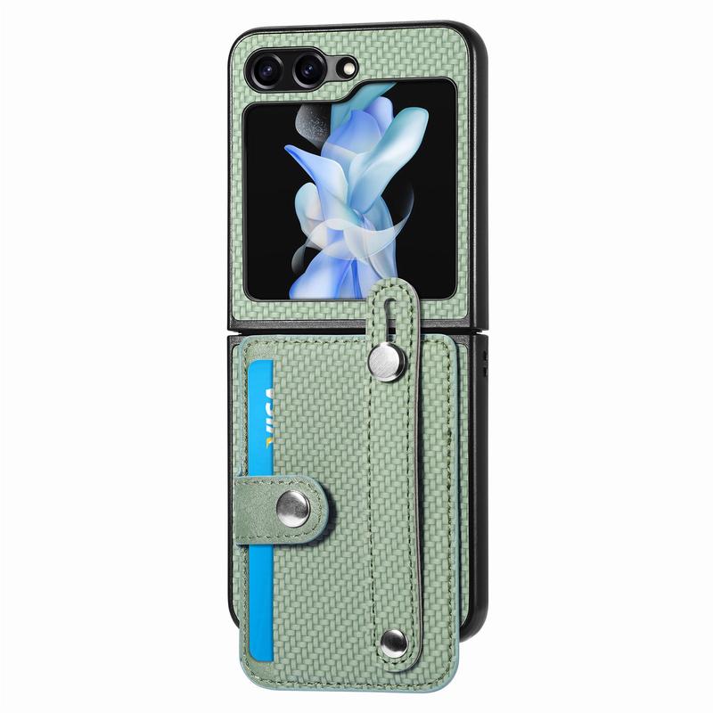 Product Introduction of Sarung Telefon Pemegang Kad Pelbagai Fungsi, Sesuai untuk Samsung Zflip6 dan Zflip5, dengan Tali Pergelangan Tangan, Sarung Pelindung Dua Dalam Satu, untuk Perlindungan Kad dan Telefon Phone Casing Case 12