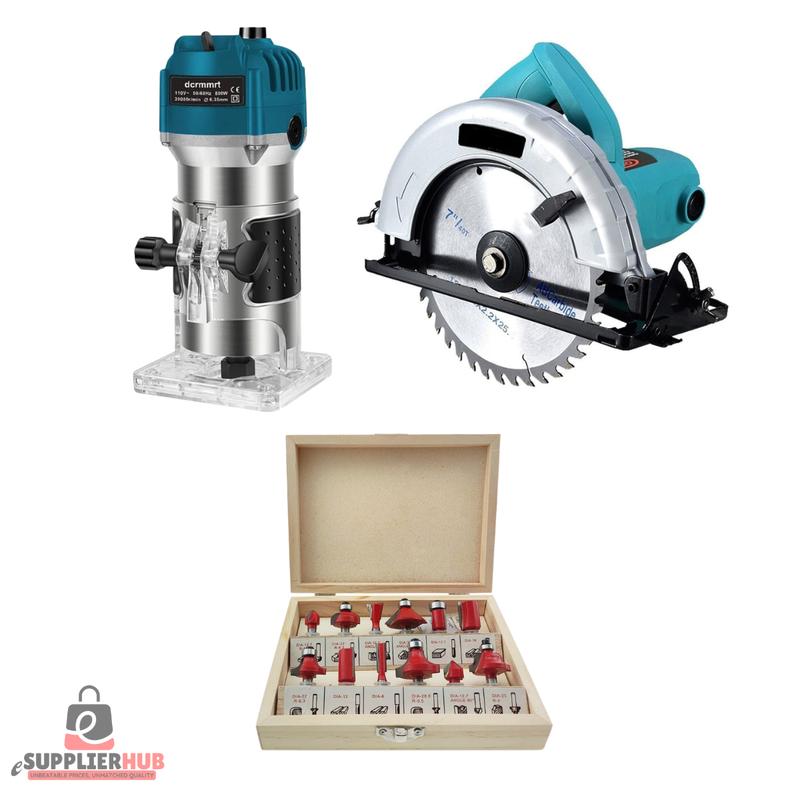 Best Deal Package : Circular Saw + 12 Pcs Router Bits + Wood - TikTok ...