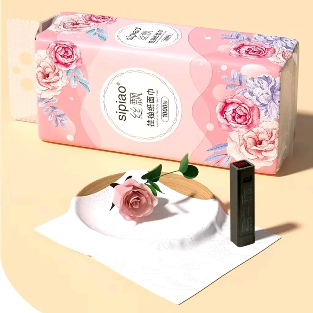 Thùng 10 Bịch Giấy Rút SIPAO Hoa Hồng Đa Năng 4 lớp - Tặng 2 Móc Treo Tiện Lợi Hàng Nội Địa Trung