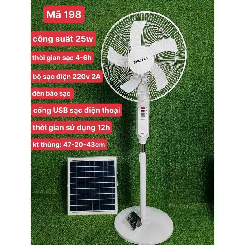 Quạt Năng Lượng Mặt Trời +Tích điện bằng điện lưới Bảo hành của nhà sản xuất 0