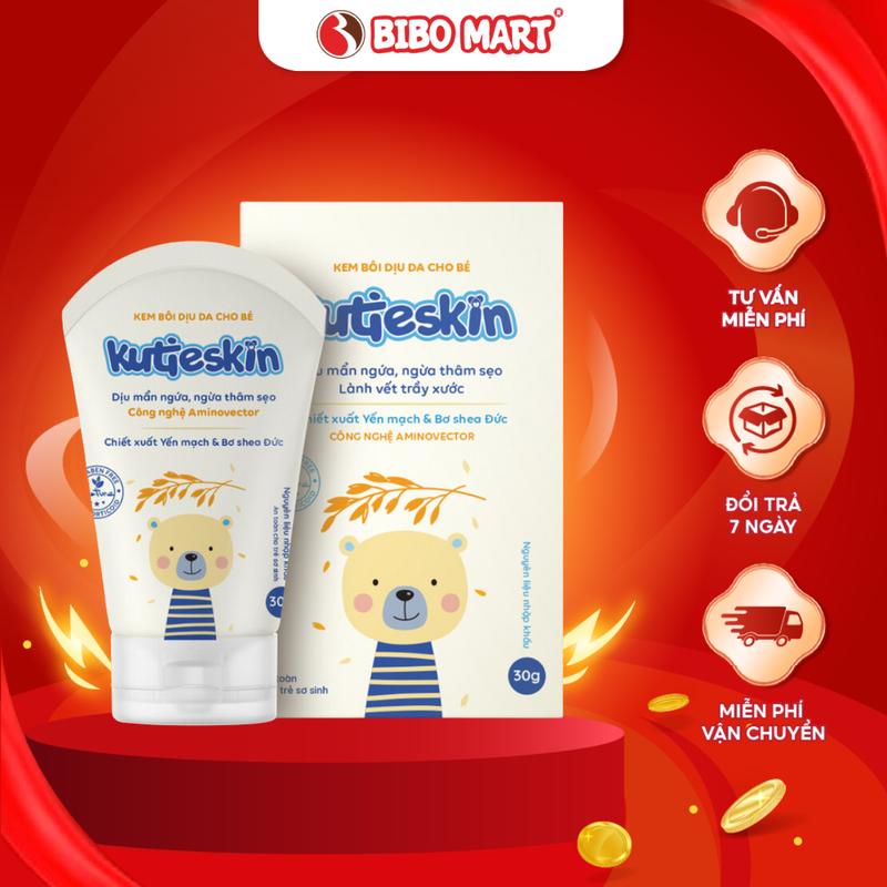 Kem Bôi Kutieskin 30gr Làm Dịu Mẩn Đỏ Dịu Vết Ngứa Hăm Da Muỗi Đốt Côn Trùng Cắn Lành Tính Cho Da Bé - Bibomart