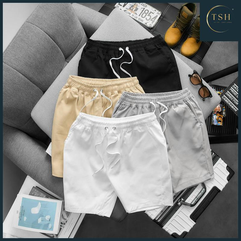 [ TSH ] - ( COMBO 2 QUẦN SHORT KAKI ) - from dánh trên gối -  Quần short kaki nam chất liệu vải cotton co giãn mặc thoáng mát - có 3 túi và nhiều màu Menswear Có Túi Thun