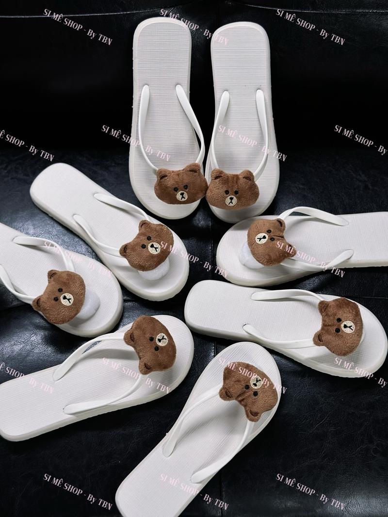 Product Introduction of DÉP KẸP GẤU  CUTE - HÀNG QC - DÉP NỮ - DéP Shoes Women dep hot kieu xỏ vip quai ngang hoa 6
