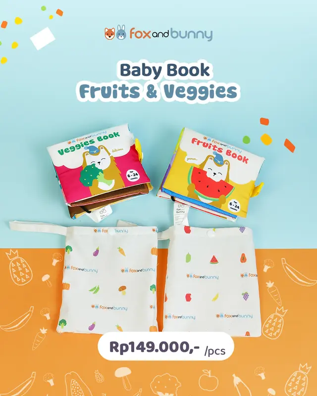 Buku Mainan Pintar Anak Baby Book Fox and Bunny Fruits & Veggies Series Books 8