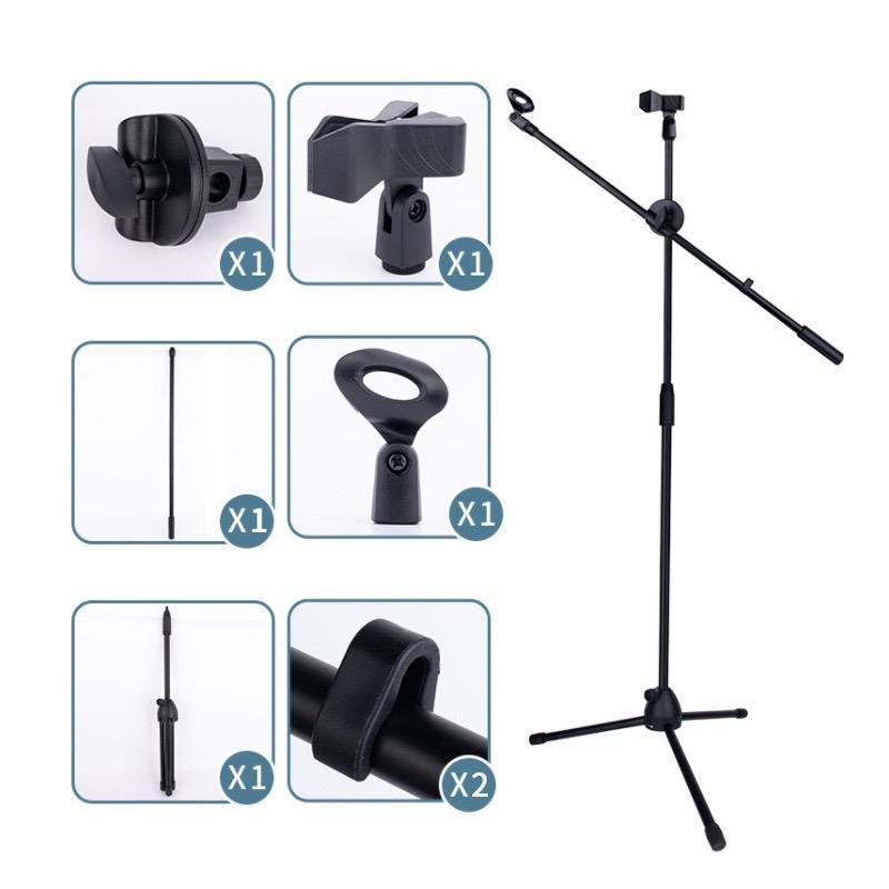 Chân Stand Kèm Mic - Chân Đế Đứng Kèm Kẹp Và Mic, Điều Chỉnh 360 Độ Và Chiều Cao Chân 3