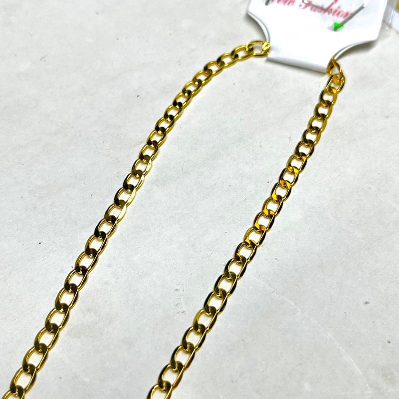 Product Introduction of Dây chuyền saphia xi mạ 18k vàng chanh. Kiểu khoen lật thưa. bản 6li và bản 5li [Đồng Thau xi mạ vàng] 15