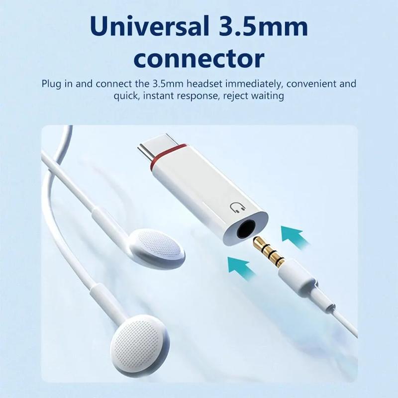 Bộ Chuyển Đổi Tai Nghe Type C Sang 3.5Mm, Bộ Chuyển Đổi Giắc Cắm 3 5 Mm, Tương Thích Với Điện Thoại, Bộ Chuyển Đổi Cáp AUX 3.5Mm Kem Phụ Kiện 2