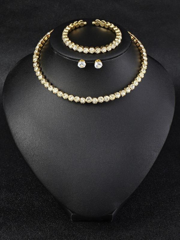 Elegant Minimalist Jewelry Set, Fashion Necklace Bracelet Earrings for Party, Daily Decor, Trendy All-match & Exquisite Jewelry for Birthday Gift 5