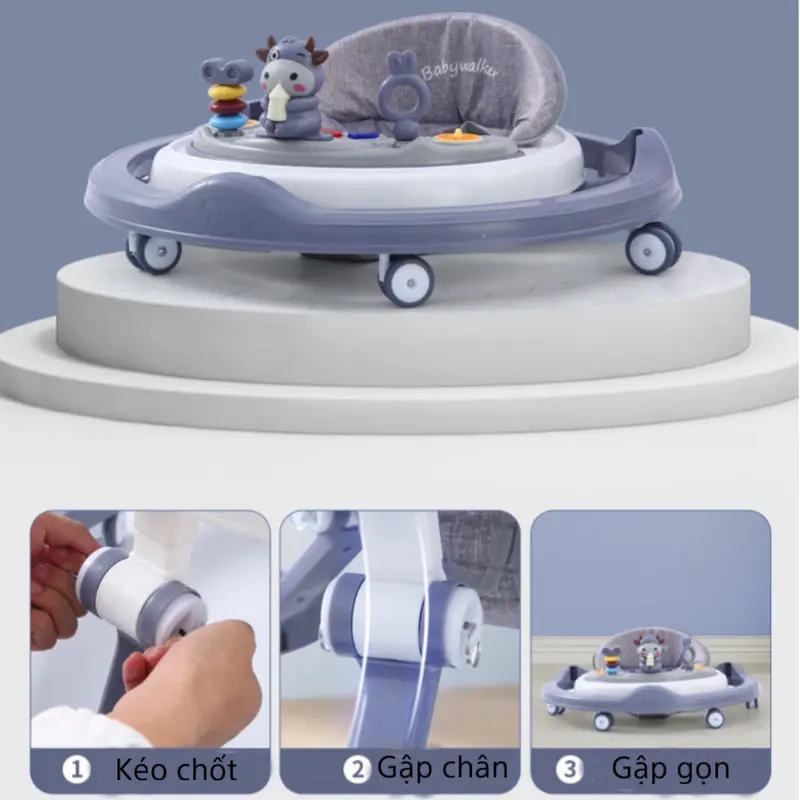 Xe tập đi cho bé - có thể gấp gọn, có đèn nhạc - 603 3
