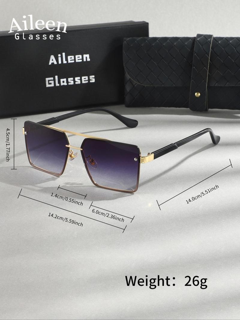 Product Introduction of Unisex Fashionable Ombre Tinted Lens Sunglasses, Trendy Casual Flat Top Frame Sunglasses for Everyday Use, Fashion Accessories for Outdoor Activities 7