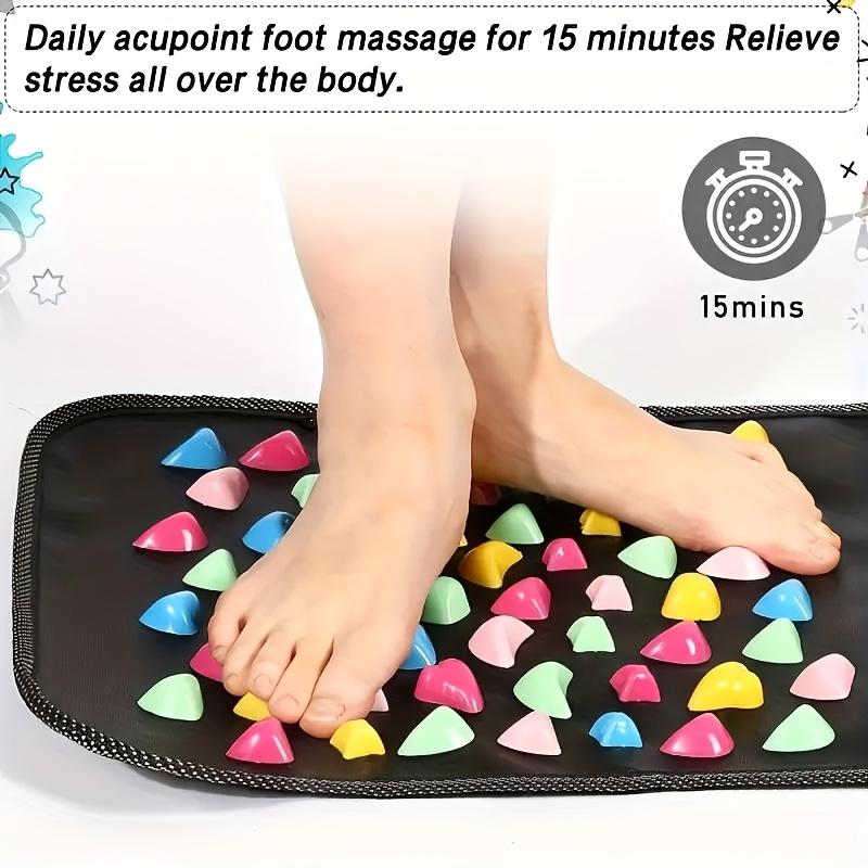 Product Introduction of 1pc FootCarePro Plastic Reflexology Foot Massage Mat - Anti-Skid Acupressure Walking Path Cushion for Fatigue Relief, Special Function Design for Feet, Portable for Sedentary Lifestyles, Students, Office Workers 0