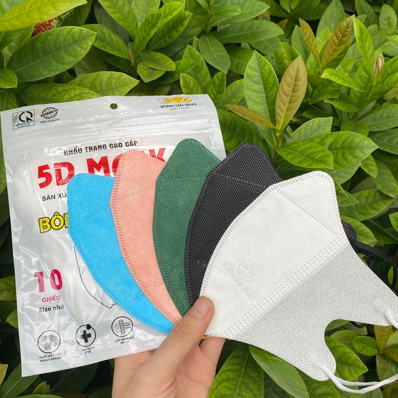 200c size mặt  nhỏ (dưới 45kg) - Khẩu Trang 5D Bông Sen Vàng.