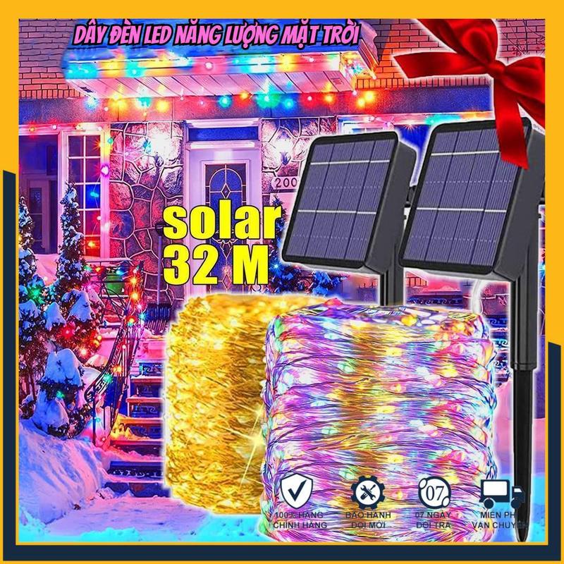 Dây đèn LED năng lượng mặt trời 32M/12M thích hợp trang trí sân/tiệc cưới/chiếu sáng tự động vào ban đêm - LAMJAD STORE