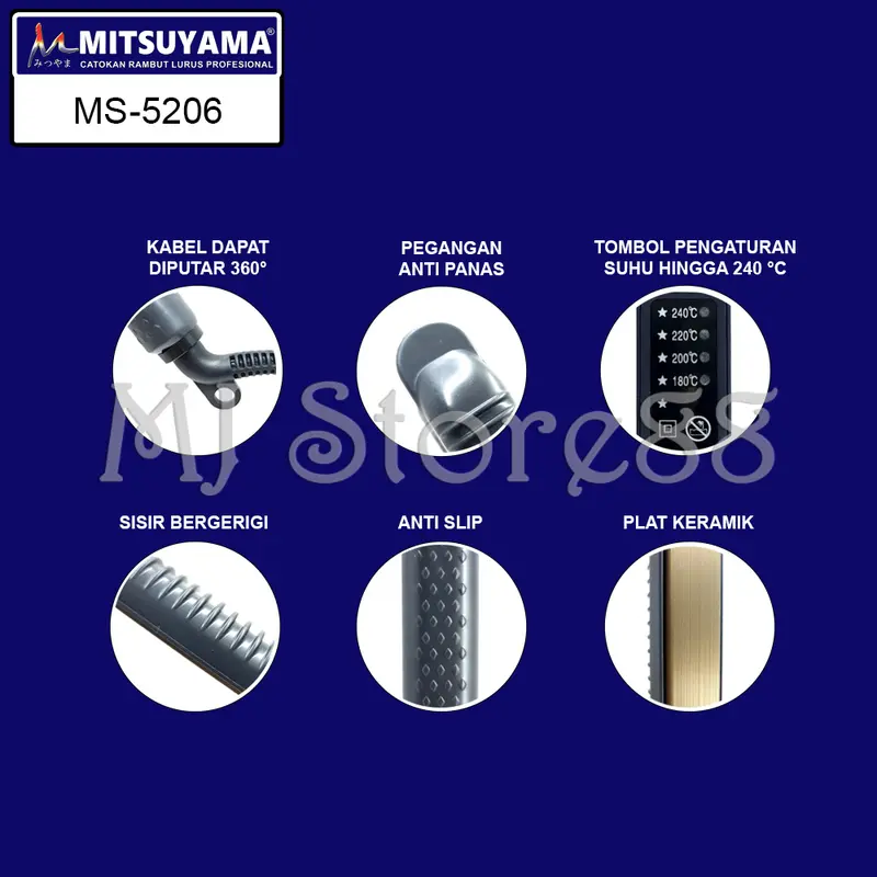 MITSUYAMA / MS-5206 / Catokan Pelurus dan Pengeriting Rambut / Hair Iron Straightener - MJ 2