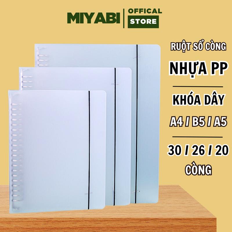 Bìa sổ còng A4 B5 A5 30 26 20 còng làm sổ planner bullet journal văn phòng phẩm làm sổ tay sổ ghi chép - MIYABI
