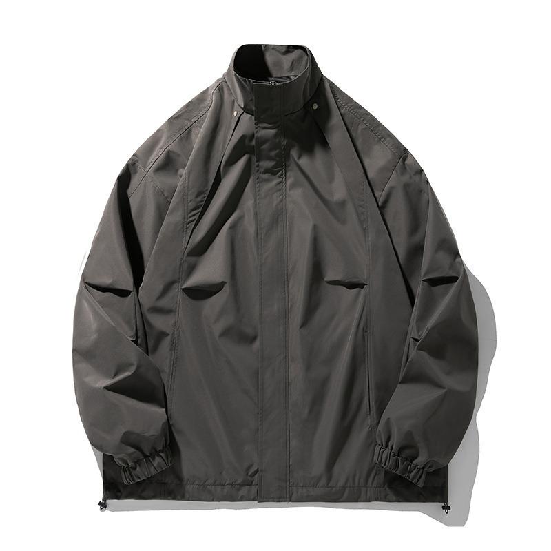 Product Introduction of Japanese Waterproof Pleated Design Men's Jacket - Autumn Casual Loose Fit Unisex Streetwear Workwear Windbreaker Coat (Trendy & Versatile) 6