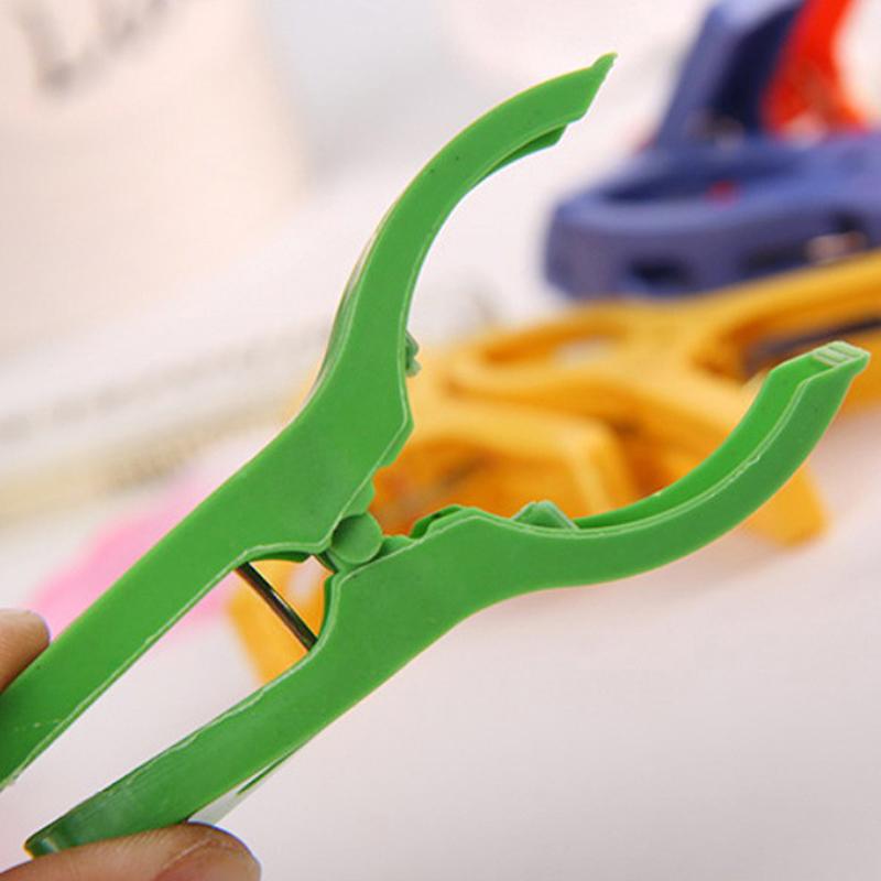 8ps/set Hanger Clips Large Plastic Windproof Beach Towel Clothes Pins Spring Clamp Clothespin Powerful Hot New Cheap 1