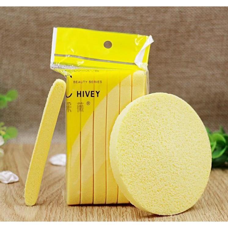Gói Bông Mút Rửa Mặt Bọt Biển Chlvey Pinkmia (1 Gói 12 Miếng), Bông Nở Rửa Mặt Dai Mềm Mịn Skincare