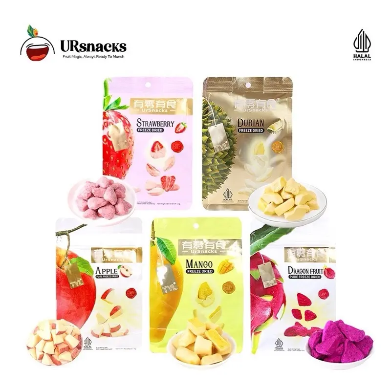 TYL Freeze Dried Fruit Snack Durian Vacum Freeze Dried Strawberry Mango Apel Dragon Fruit