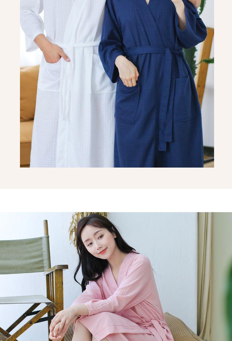 Product Introduction of [HTK 1189 People] Nightgown Women's Summer Thin Bathrobe Water-Absorbing Quick-Drying Couple Bathrobe Men's 100.00kg Mid-Length Plump Girls Pajamas plus Size 13