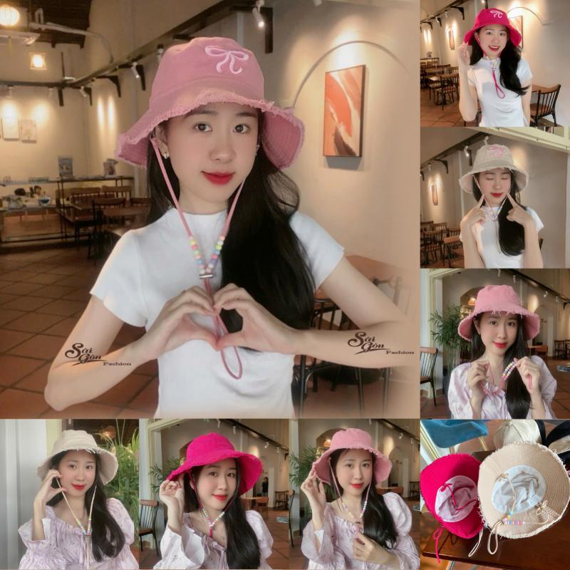 Product Introduction of Mũ Bucket Tua Rua Trơn Vành rộng kèm dây Basic Chống nắng Form Unisex Nam Nữ 33