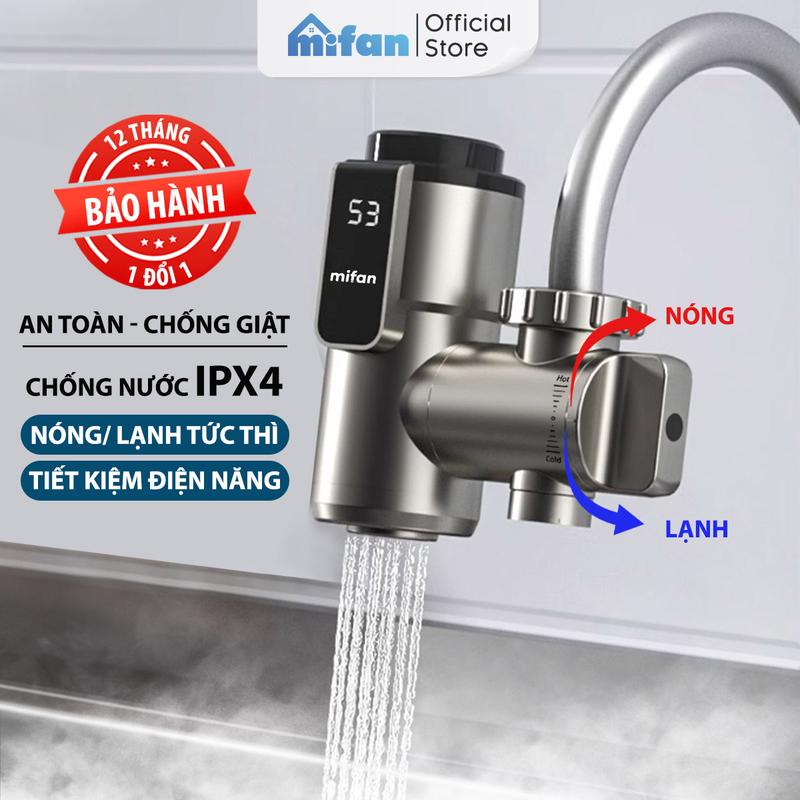 Máy Nước Nóng Trực Tiếp Gắn Đầu Vòi MIFAN 3300W - Tăng nhiệt nhanh sau 3 giây - An toàn, chống giật ELCB