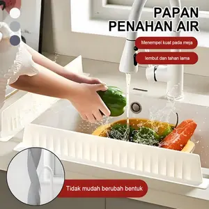 Pelindung cipratan silikon dapur, penghalang cipratan wastafel dan meja dapur, pelindung cipratan wastafel dan pencuci piring rumah tangga, tahan air, tahan lama, mudah dipasang, desain dapat disesuaikan.
