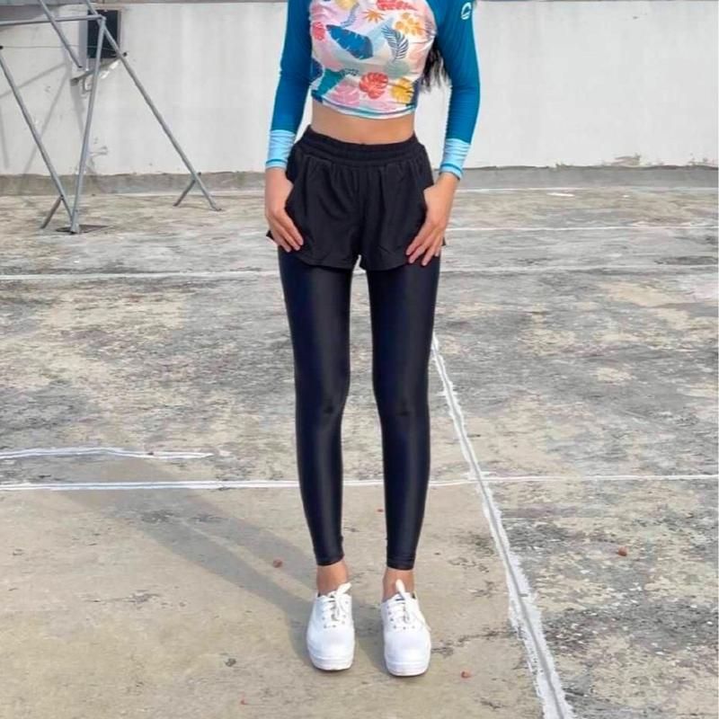 Quần bơi nữ Legging Black 2 Layer