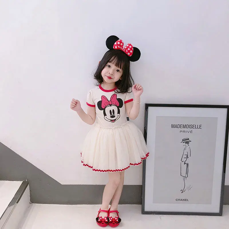 Váy Hoạt Hình Lưới Cho Trẻ Em, Thiết Kế Chuột Mickey Disney, Quần Áo Trẻ Em, Váy Công Chúa Minnie, Váy Lưới Phồng, Xếp Hạng Tích Cực 91% 0
