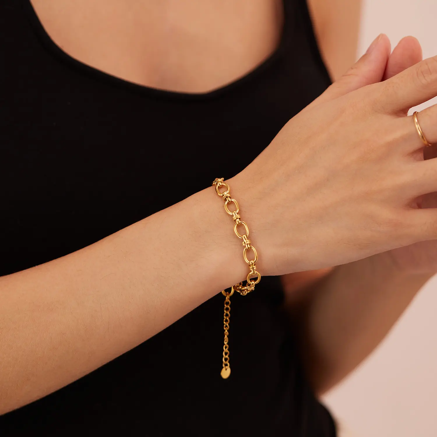 Fashion Bracelet Women's Stainless Steel Simple All-Match Choker Stitching Commute Style Bracelet
